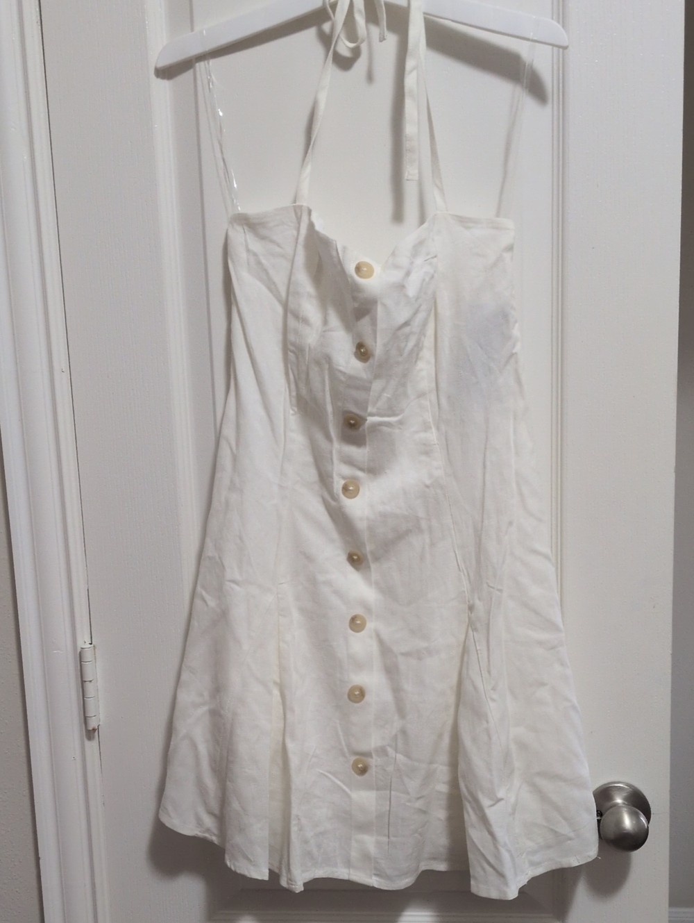 Girl Button Down Cream Colored Dress